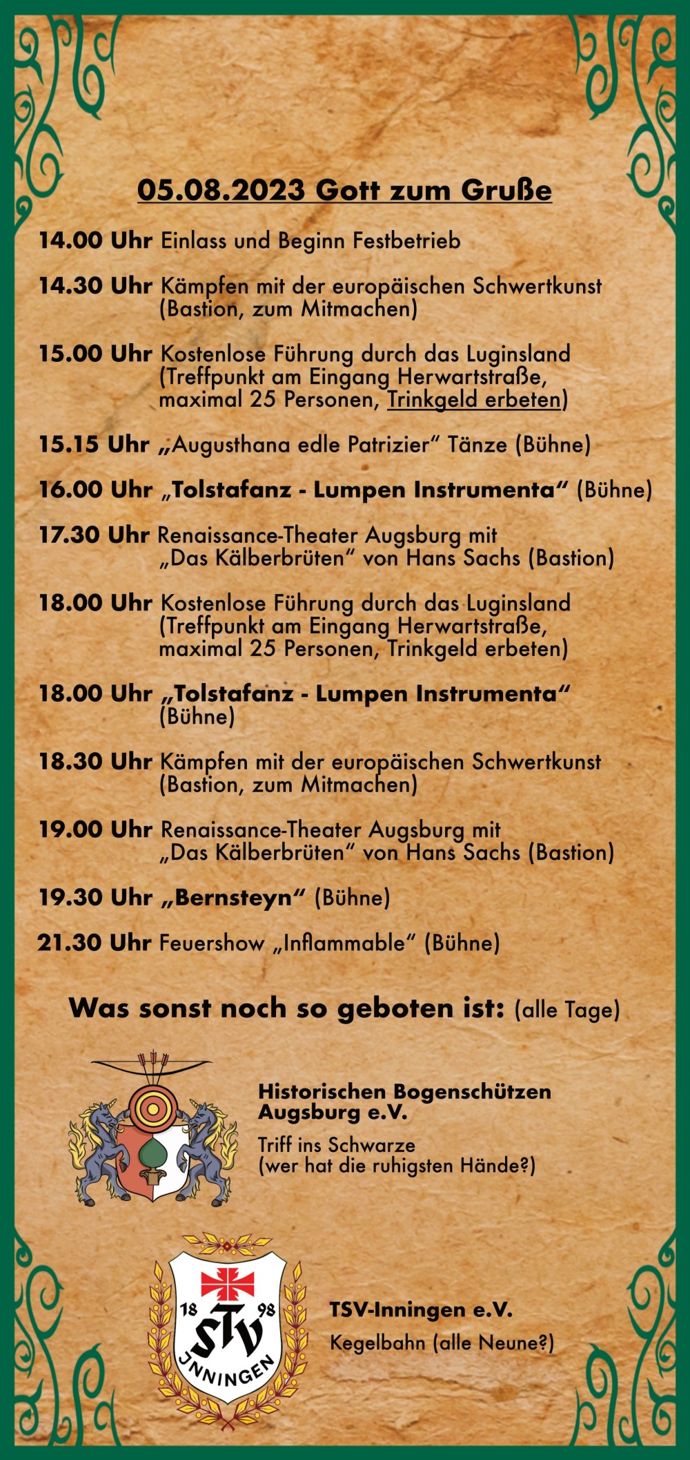 Programm 05.08.2023