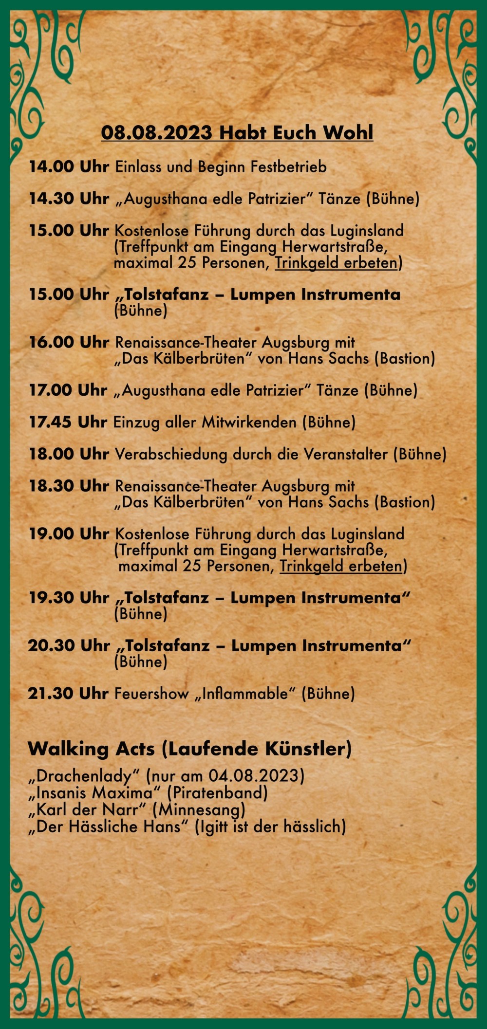 Programm 08.08.2023